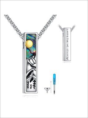 925 Sterling Silver Urn Necklace Ashes Cremation Memorial Pendant